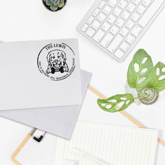 Pyrenees Hond Familie Retouradres Rubberstempel