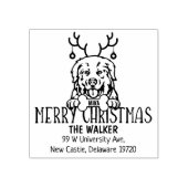 Pyrenees Hond Kerst retour adres Rubberstempel (Afrduk)