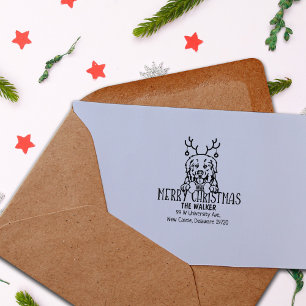 Pyrenees Hond Kerst retour adres Rubberstempel