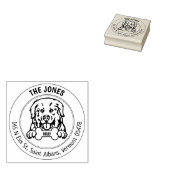 Pyrenees hond retour adres familie rubberstempel (Gestempeld)