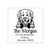 Pyrenees hond, retouradres, rubberstempel (Afrduk)