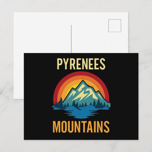 Pyrenees Mountains Sunset Briefkaart (Voorkant / Achterkant)