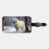 Pyreneese berghond Laat het sneeuwen Kerstmis Bagagelabel (Achterkant horizontaal)