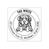 Pyreneese berghond retouradres rubberstempel (Afrduk)