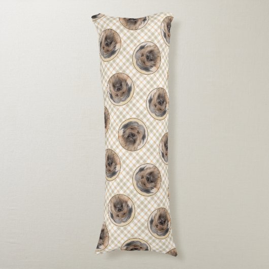 Pyreneese herder schilderij langharige fawn hond k lichaamskussen (Voorkant Verticaal)