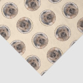 Pyreneese herder schilderij langharige fawn hond k tissuepapier (Detail)