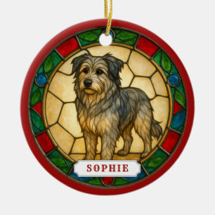 Pyreneese Herdershond Keramische Cirkel Ornament