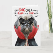 Pyrenese Herder Grappig Count DOGcula Halloween Feestdagen Kaart (Voorkant)