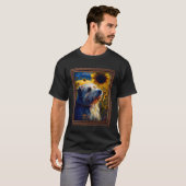 Pyrenese herder schilderij zonnebloem bloem mam wo t-shirt (Voorkant volledig)