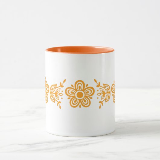 Pyrex Design Butterfly Gold Patroon Mok (Midden)