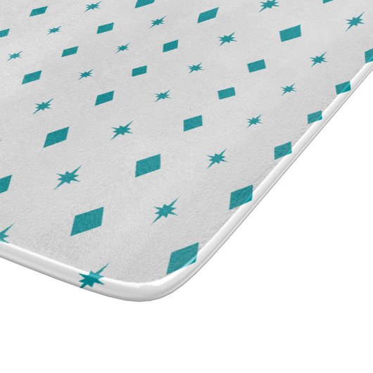 Pyrex Diamonds & Stars Glass Cutting Board 6"x7" Snijplank (Hoek)