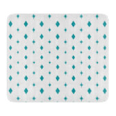 Pyrex Diamonds & Stars Glass Cutting Board 6"x7" Snijplank (Voorkant)