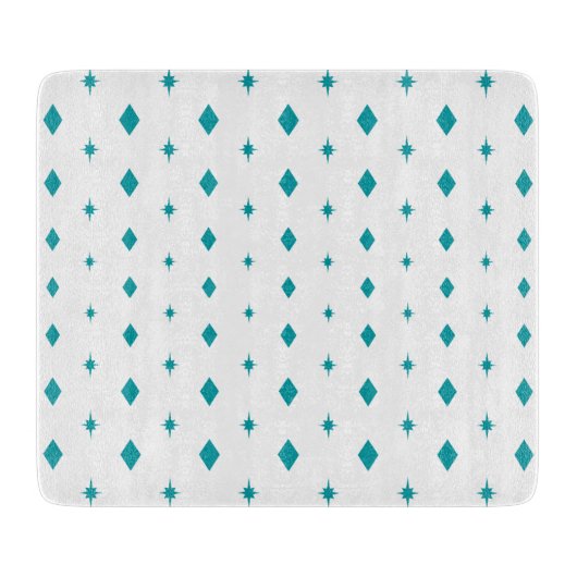 Pyrex Diamonds & Stars Glass Cutting Board 6"x7" Snijplank (Voorkant)