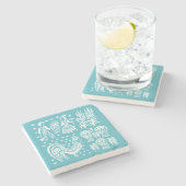  Pyrex Patroon - Butterprint (Amish Farmer) Stenen Onderzetter (Zijkant)