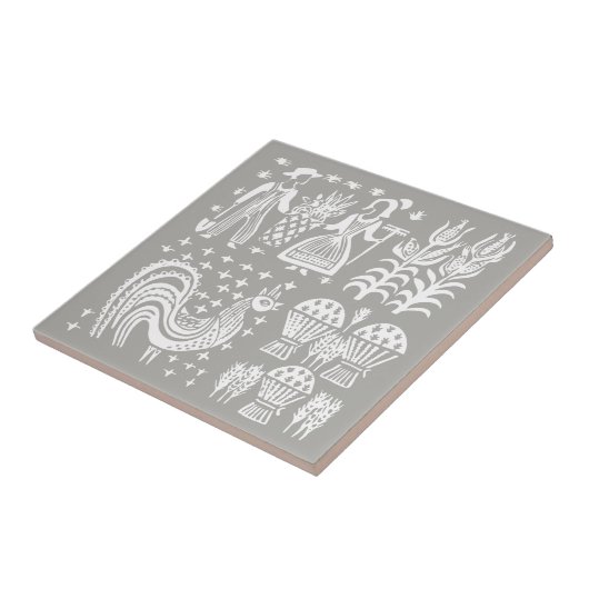  Pyrex Patroon - Butterprint (Amish Farmer) Tegeltje (Zijkant)