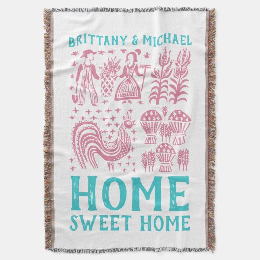  Pyrex Patroon - Butterprint (Amish) Roze Deken (Voorkant Verticaal)