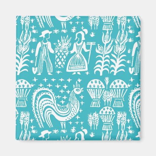 Pyrex Patroon - Butterprint Amish (wit) Magneet (Voorkant)