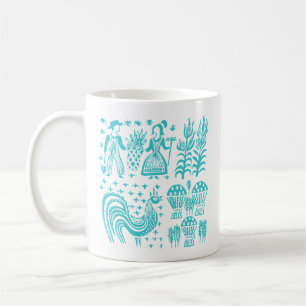Pyrex Patroon - Butterprint Turquoise Blue Koffiemok
