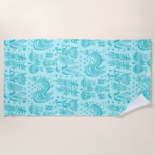 Pyrex Patroon - Butterprint Turquoise Blue Strandlaken (Voorkant)