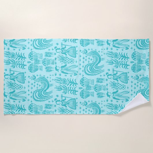  Pyrex Patroon - Butterprint Turquoise Blue Strandlaken (Voorkant)
