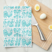  Pyrex Patroon - Butterprint Turquoise Blue Theedoek (Quarter Fold)