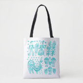 Pyrex Patroon - Butterprint Turquoise Blue Tote Bag (Voorkant)