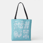  Pyrex Patroon - Butterprint Turquoise Blue Tote Bag (Achterkant)
