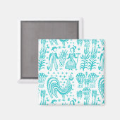  Pyrex Patroon - Butterprint (Turquoise) Magneet (Voorkant / Achterkant)