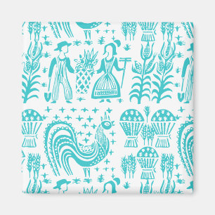 Pyrex Patroon - Butterprint (Turquoise) Magneet