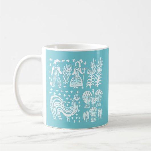 Pyrex Patroon - Butterprint White Koffiemok (Links)