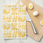 Pyrex Patroon - Butterprint Yellow Oranje Theedoek (Quarter Fold)
