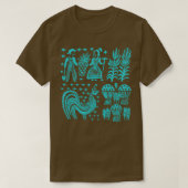 Pyrex Pattern ButterTurquoise Blue T-shirt (Design voorkant)