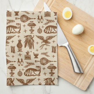  Pyrex Pattern - Early American Cat (Brown) Theedoek