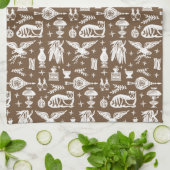  Pyrex Pattern - Early American Cat (White) Theedoek (Gevouwen)