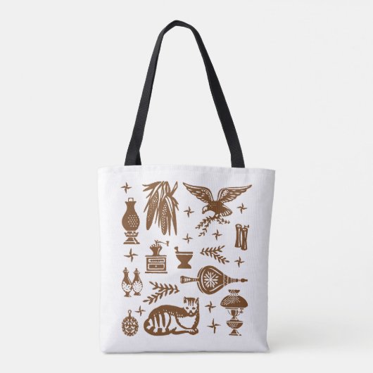Pyrex Pattern - Early American (koloniaal) Tote Bag (Achterkant)