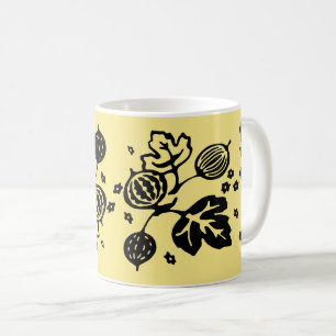 Pyrex Pattern - Gooseberry Black Koffiemok