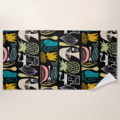 Pyrex Pattern - Mod Kitchen (kleuren van 1950) Strandlaken (Voorkant)