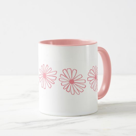 Pyrex Pink Daisy-Mok Mok (Voorkant rechts)