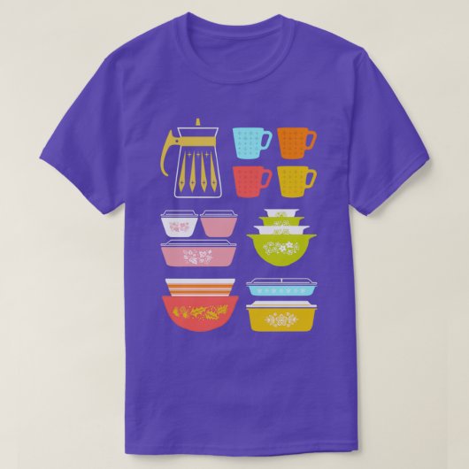 Pyrex Pretties Glass Kitchenware T-shirt (Design voorkant)