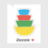  Pyrex Primaire Kleuren Mixing Bowl Sticker (Vel)