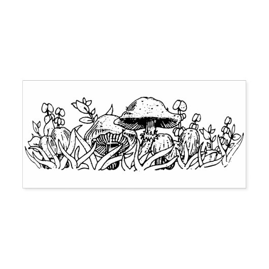  Pyrexpatroon - Bos Fancy Paddenstoelen Rubberstempel (Afrduk)
