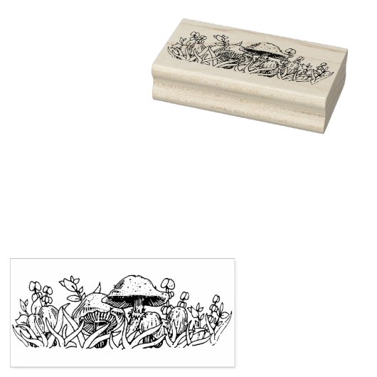  Pyrexpatroon - Bos Fancy Paddenstoelen Rubberstempel (Gestempeld)