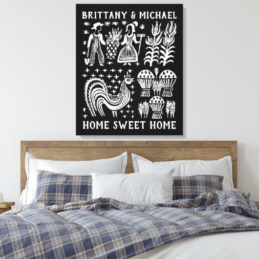 pyrexpatroon - Butterprint (Amish Farmer) Canvas Afdruk (Insitu (Slaapkamer))