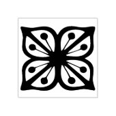  pyrexpatroon - Verde vierkante bloem Rubberstempel (Afrduk)