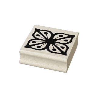  pyrexpatroon - Verde vierkante bloem Rubberstempel