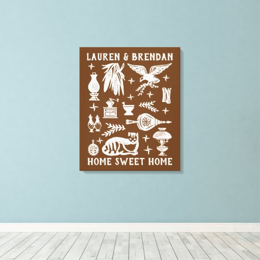 pyrexpatroon - vroeg Amerikaans (koloniaal) Canvas Afdruk (Insitu (Houten vloer))