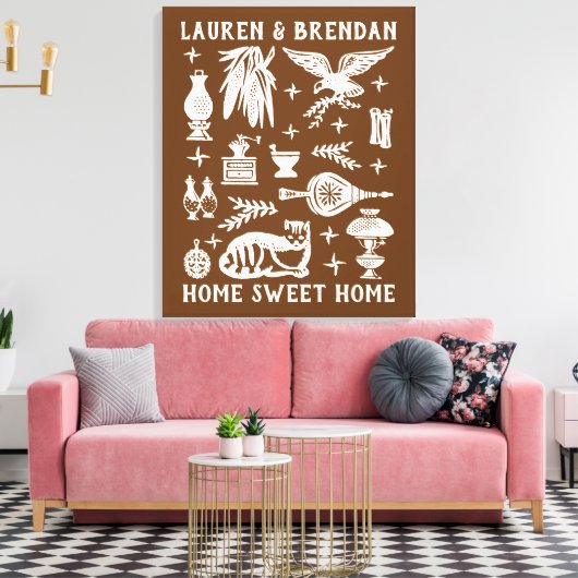  pyrexpatroon - vroeg Amerikaans (koloniaal) Canvas Afdruk (Insitu (Woonkamer))