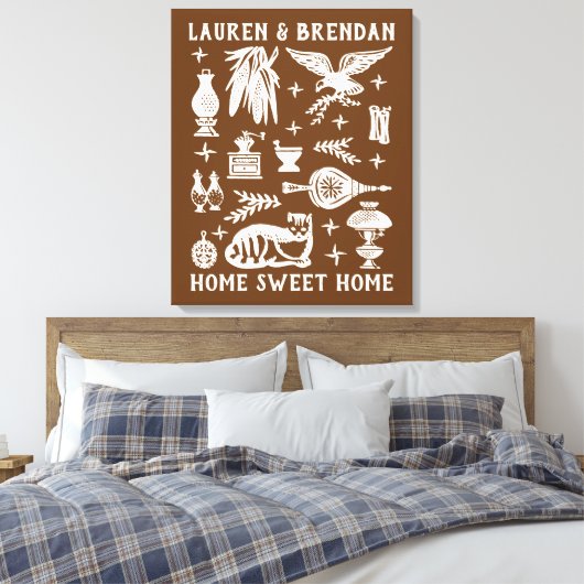 pyrexpatroon - vroeg Amerikaans (koloniaal) Canvas Afdruk (Insitu (Slaapkamer))