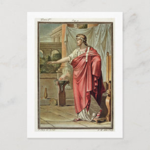 Pyrhus, kostuum voor "Andromache" door Jean Racine Briefkaart