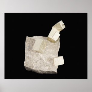 Pyriet kristallen in schalie poster